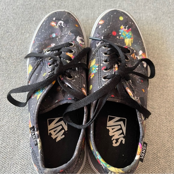 Vans Off the Wall Tennis Shoes Dog Print Boston Terrier in Space Galaxy Sz 6 - Picture 7 of 8